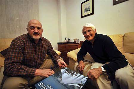 Con Walter Bonatti en mi casa en su última visita a España hace unos años